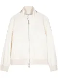 Man On The Boon. cotton-silk blend bomber jacket - White