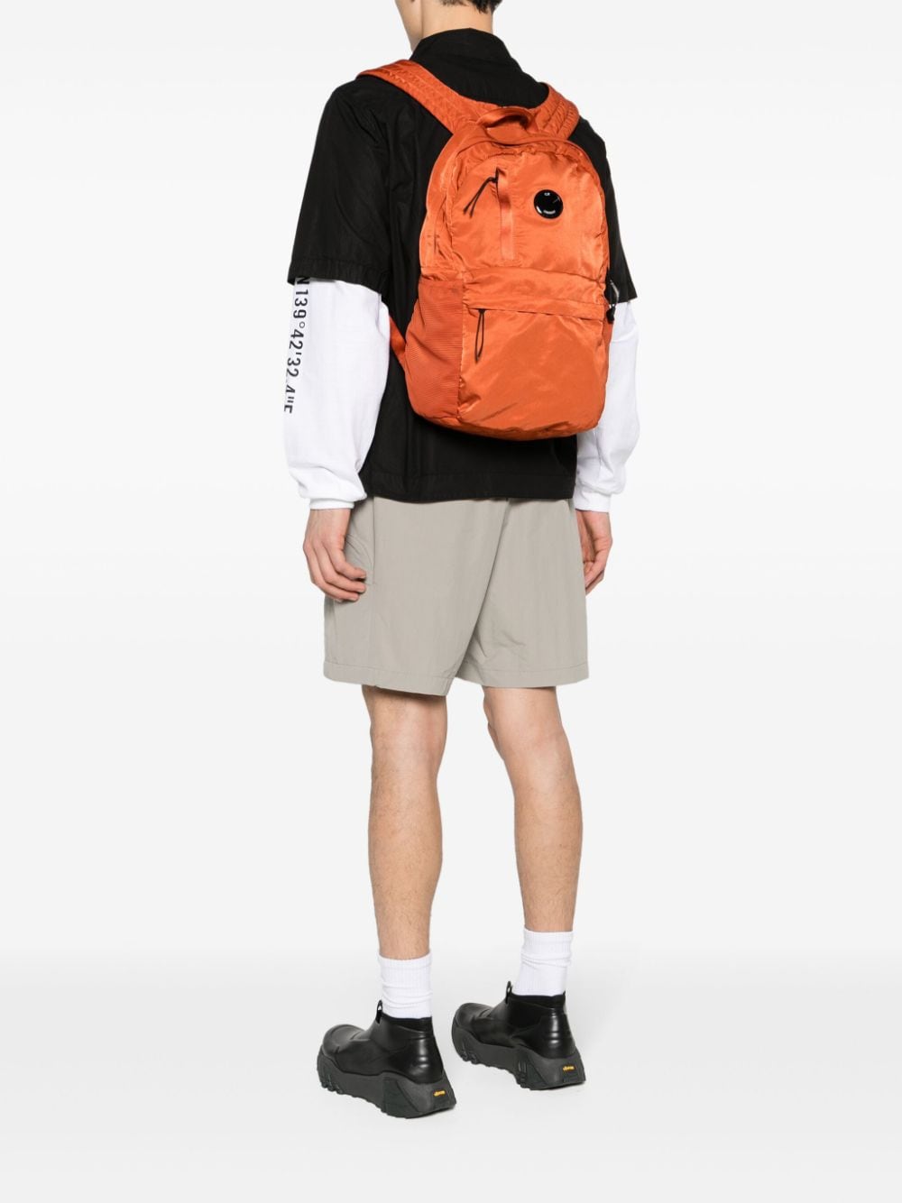 Shop C.p. Company Nylon B Lens-detail Backpack In Orange