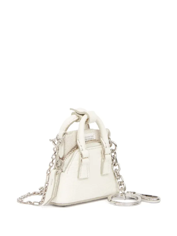 Maison Margiela 5AC レザーキーホルダー | ホワイト | FARFETCH JP