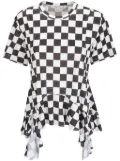 Comme Des Garçons Comme Des Garçons checked handkerchief-hem T-shirt - White