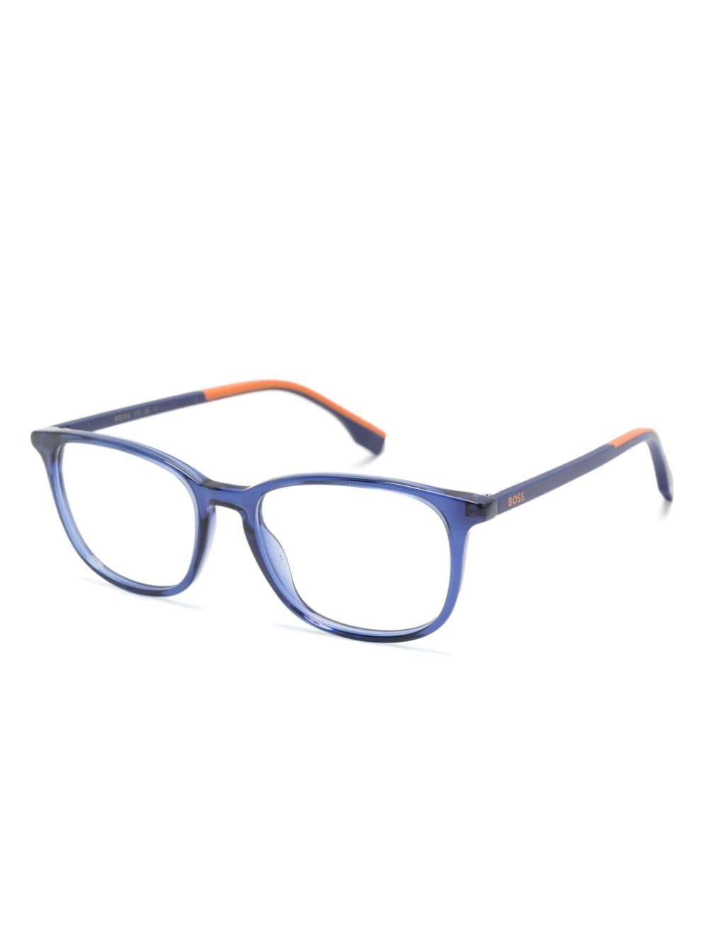 Shop Hugo Boss Square-frame Glasses In Blau