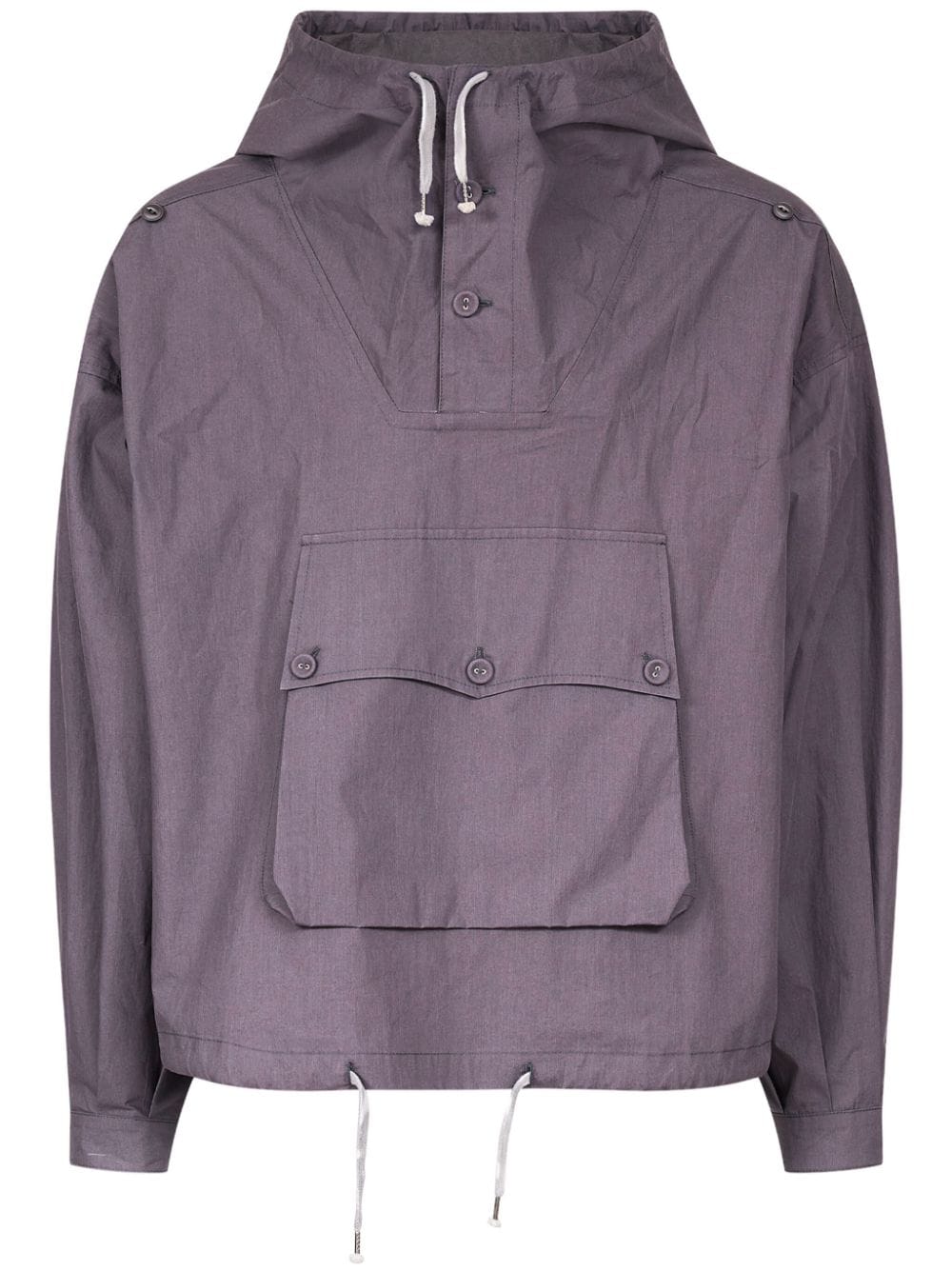 Maison Margiela Coated Cotton Hoodie In Purple