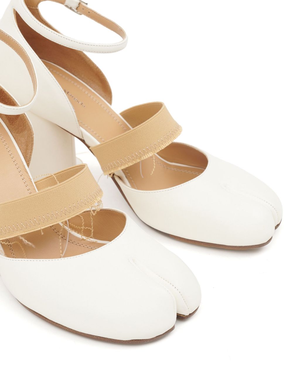 Shop Maison Margiela Tabi 80mm Leather Pumps In White