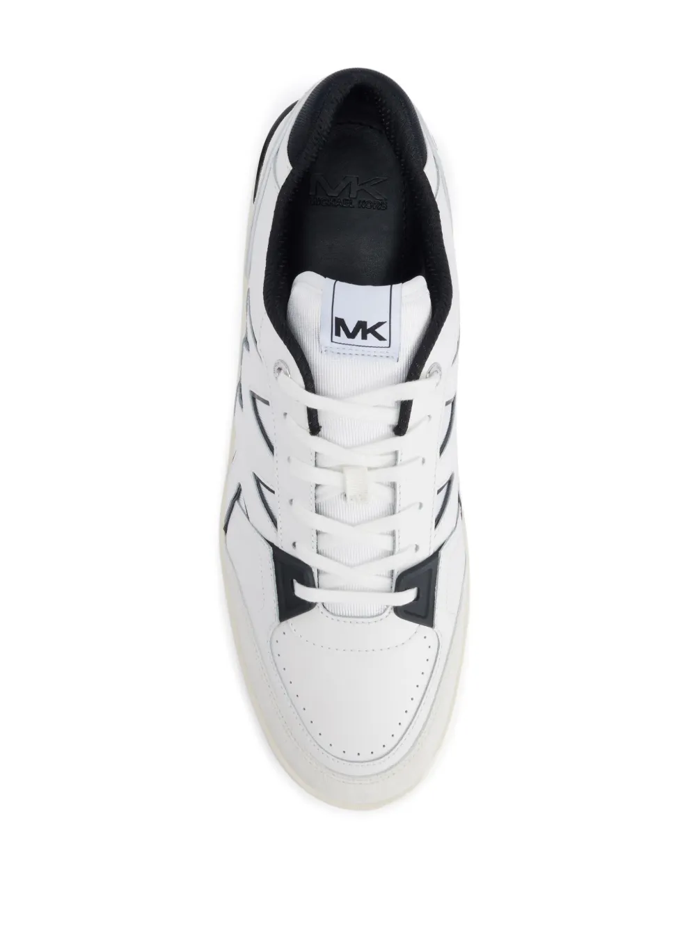 Shop Michael Kors Rebel Leather Sneakers In Weiss