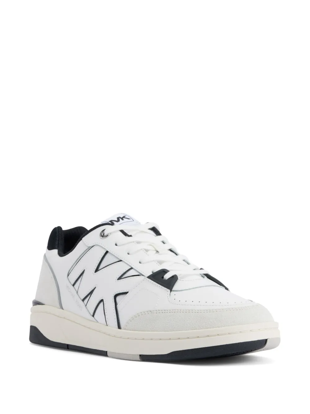 Shop Michael Kors Rebel Leather Sneakers In Weiss