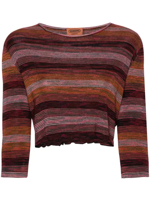 Missoni Pre-Owned 2000's 스트라이프 크롭 탑