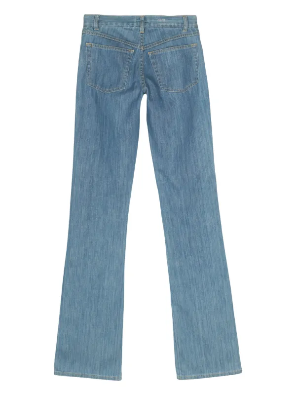 Miu Miu Pre-Owned 2000s mid-rise Flared Jeans | Blue | FARFETCH AU