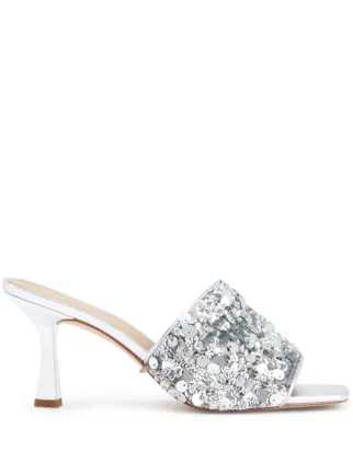 Michael Kors Mules Tessa Con Tacon De 75mm Plateado FARFETCH MX