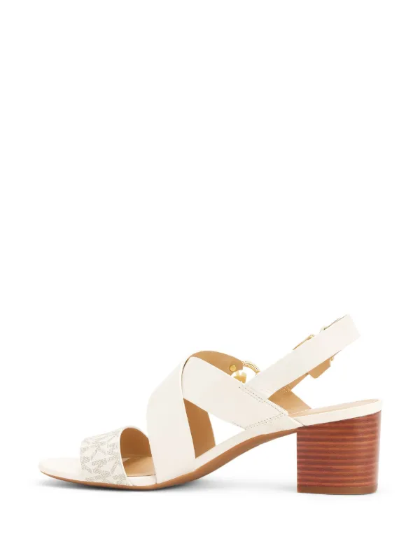 Michael Kors Vera logo-plaque Leather Sandals | Neutrals