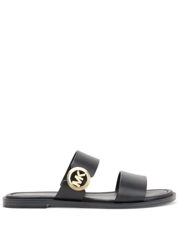 Michael Kors Vera Leather Sandals | Black | FARFETCH JO