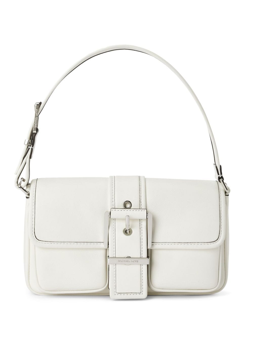 Michael Kors Medium Colby Leather Shoulder Bag In Weiss