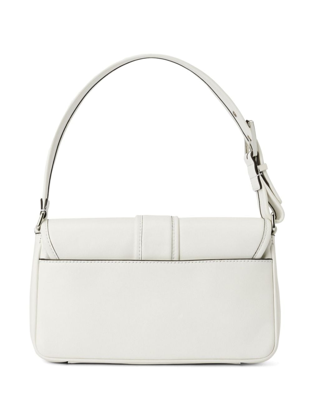 Shop Michael Kors Medium Colby Leather Shoulder Bag In Weiss