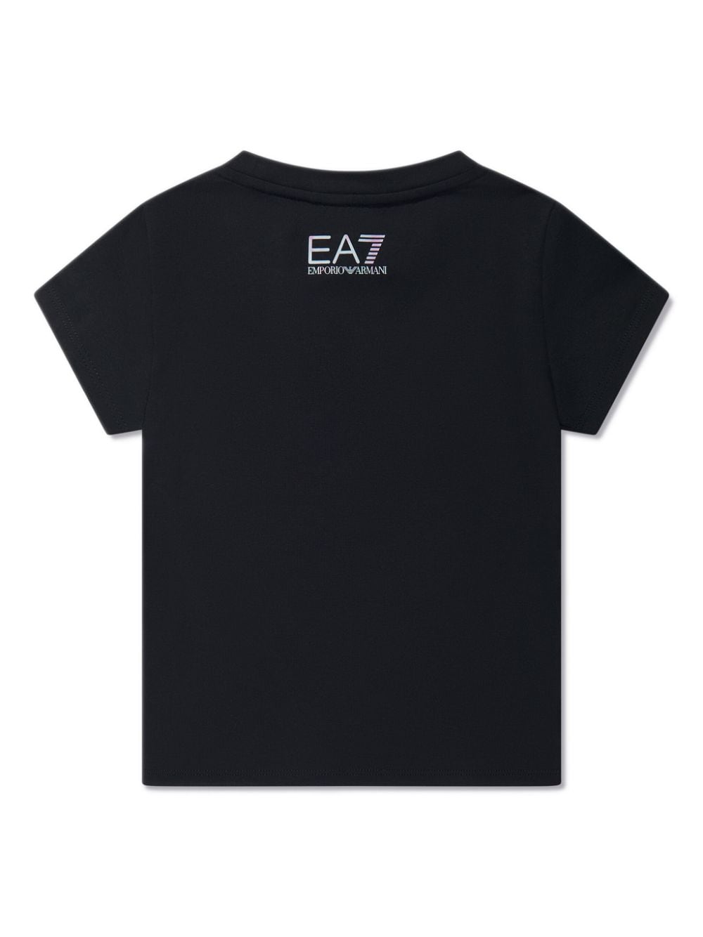 Emporio Armani Kids Katoenen T-shirt met logoprint Zwart