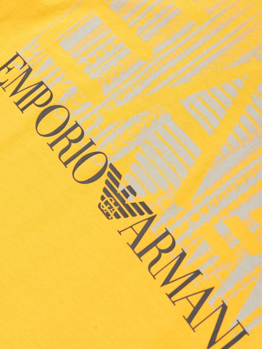Emporio Armani Kids Katoenen T-shirt met logoprint Oranje