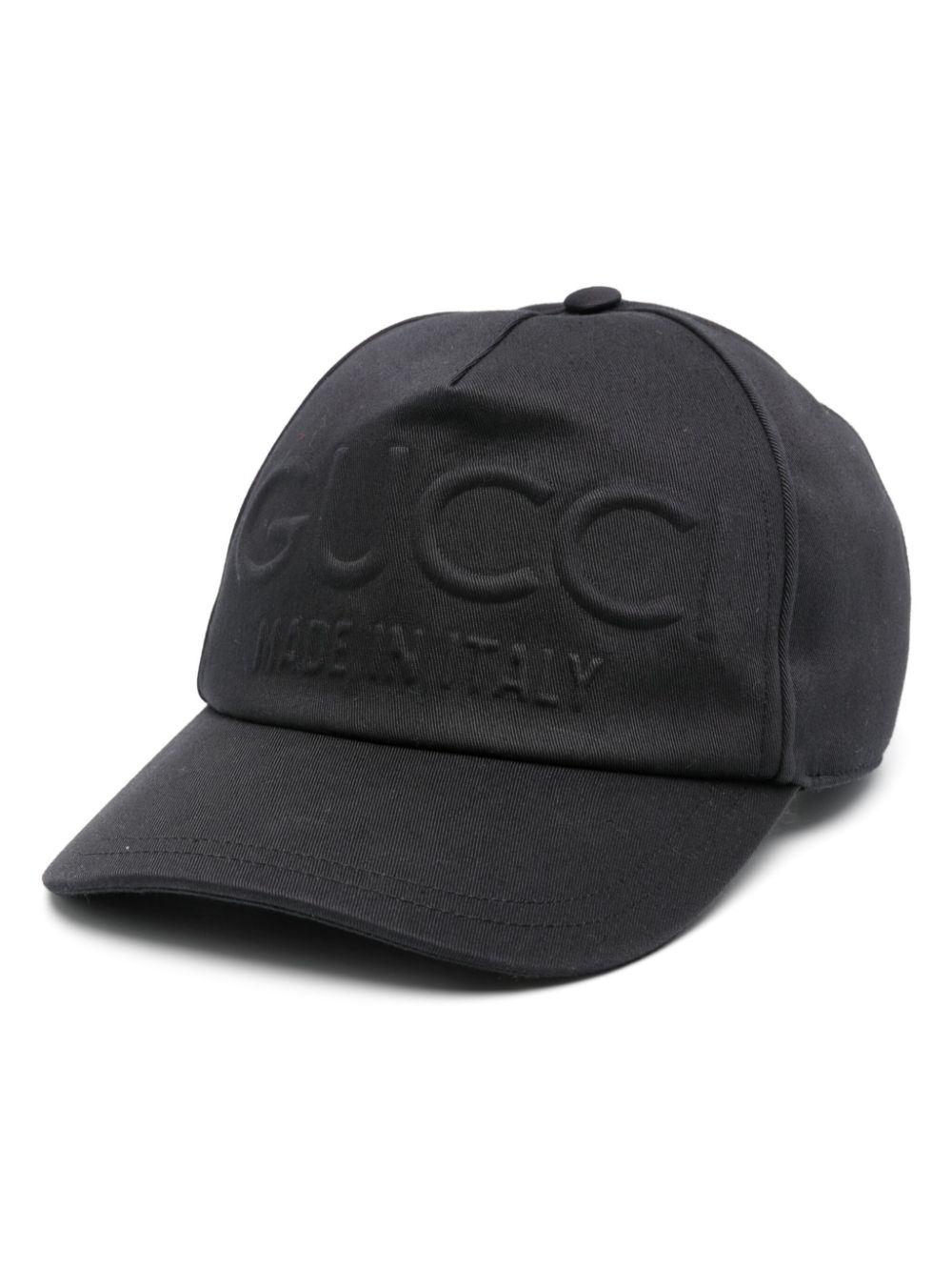 Gucci Embossed-logo Cotton Cap In Schwarz