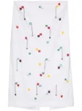 MSGM bead-embellished cotton midi skirt - White