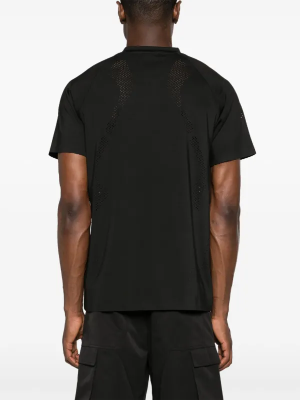 トップス HELIOT EMIL SHEER T-SHIRT HELIOT EMIL Intine round-neck Perforated T-shirt | Black