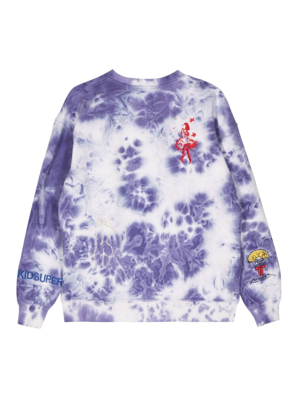 Shop Kidsuper Tie-dye Embroidered Sweatshirt In Purple