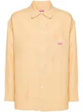 Kenzo logo-appliqué linen oversized shirt - Neutrals