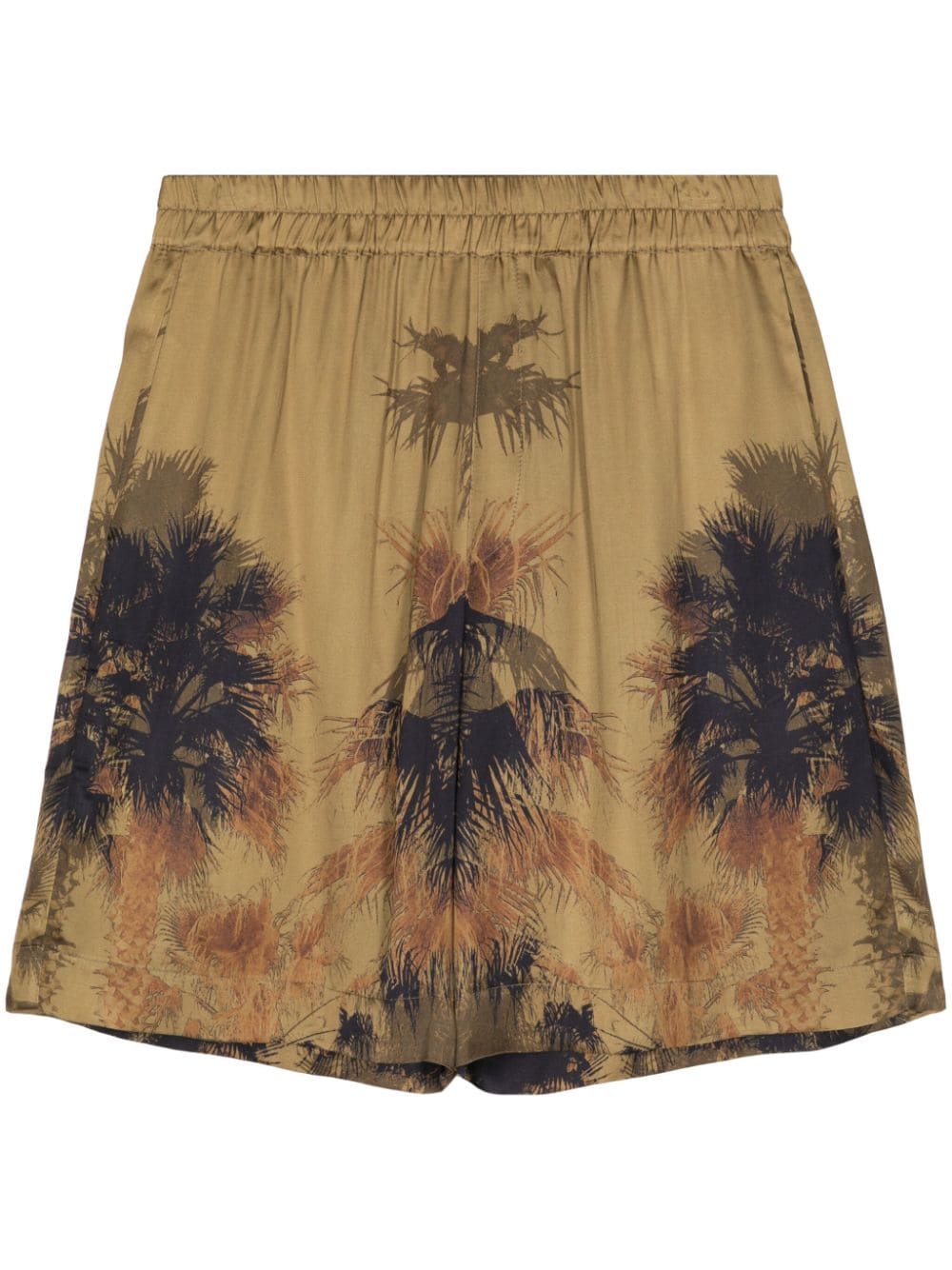 Laneus bermuda shorts met palmboomprint Bruin