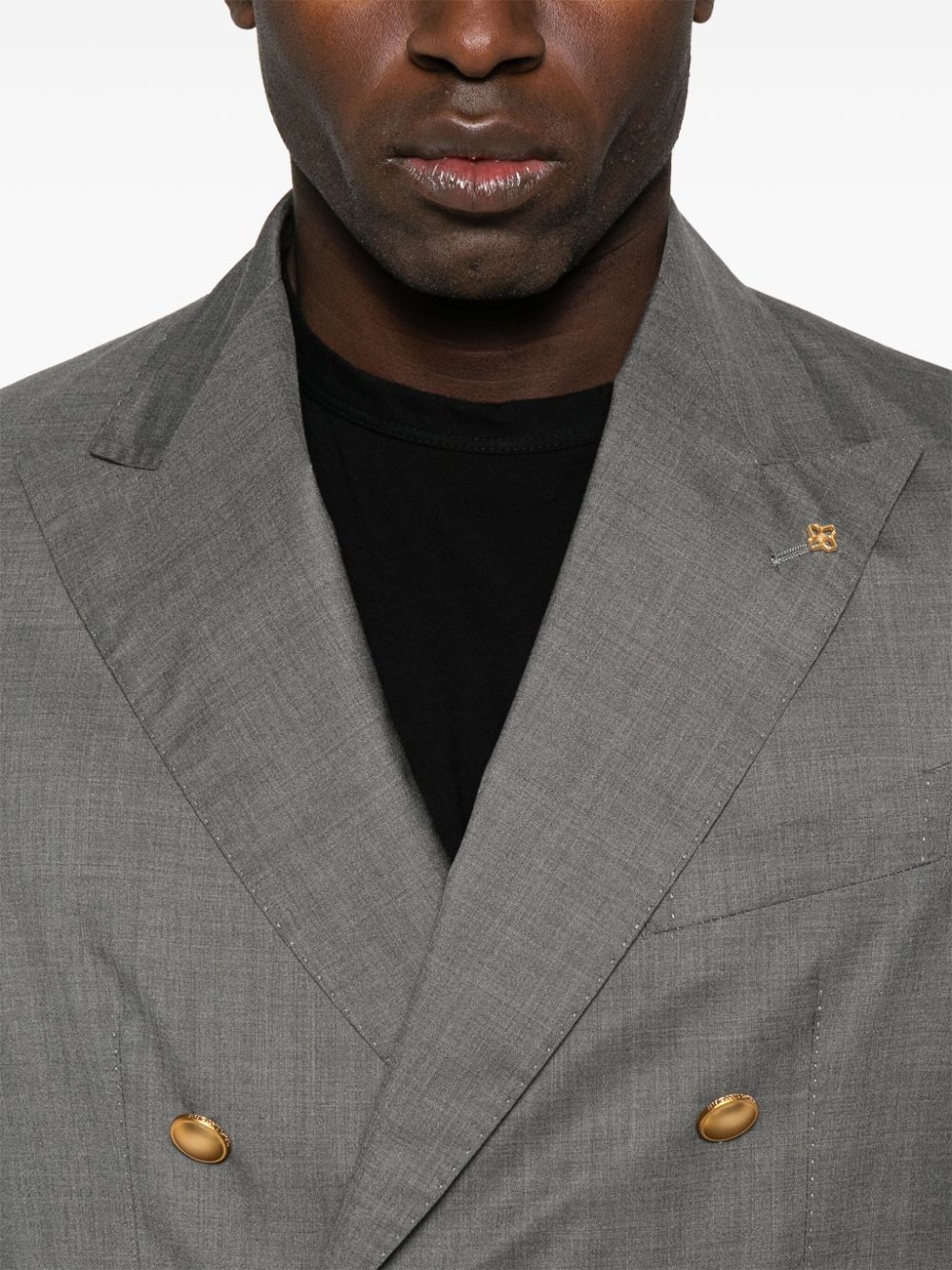 Shop Tagliatore Double-breasted Blazer In Grey