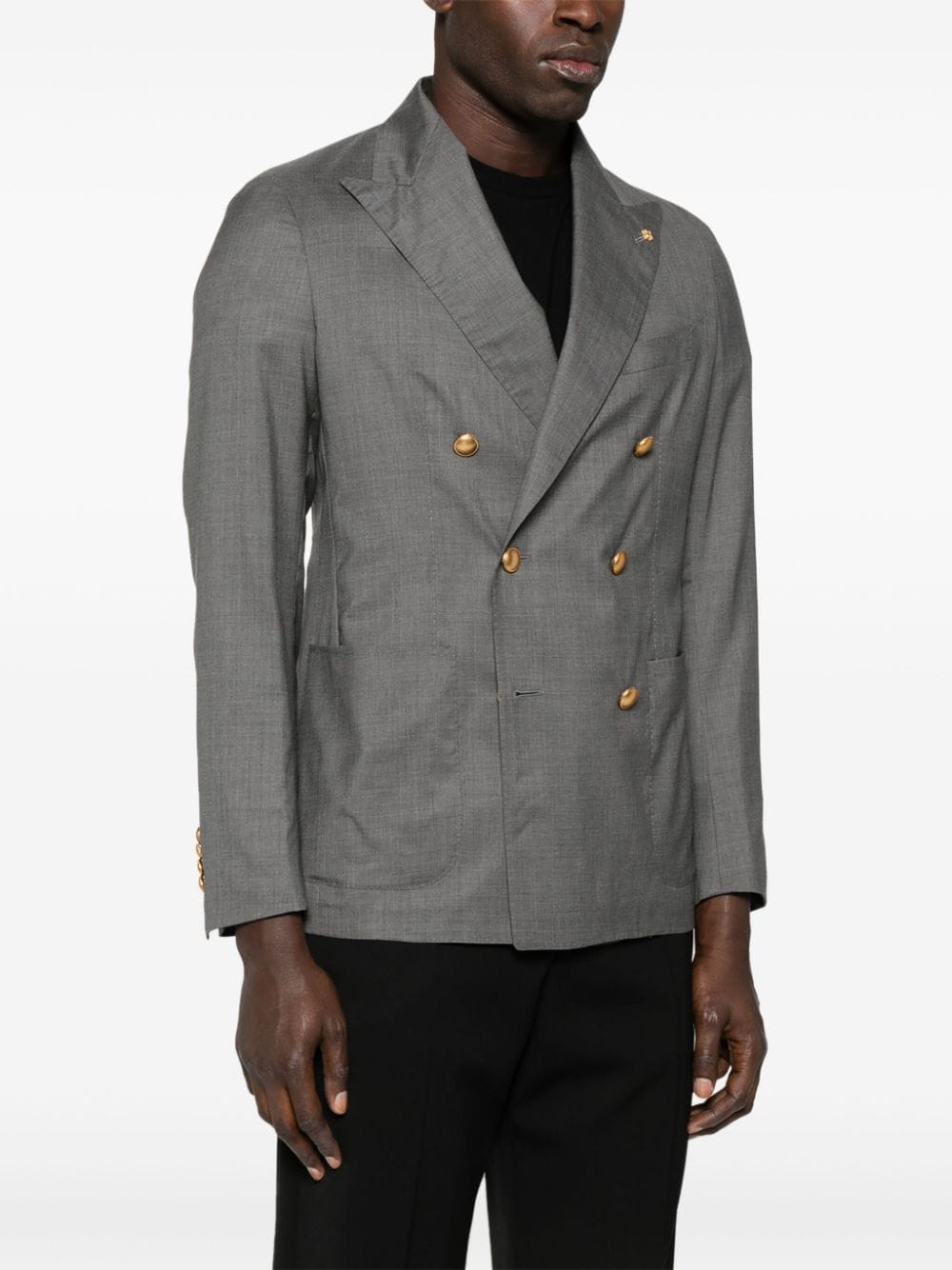 Shop Tagliatore Double-breasted Blazer In Grey