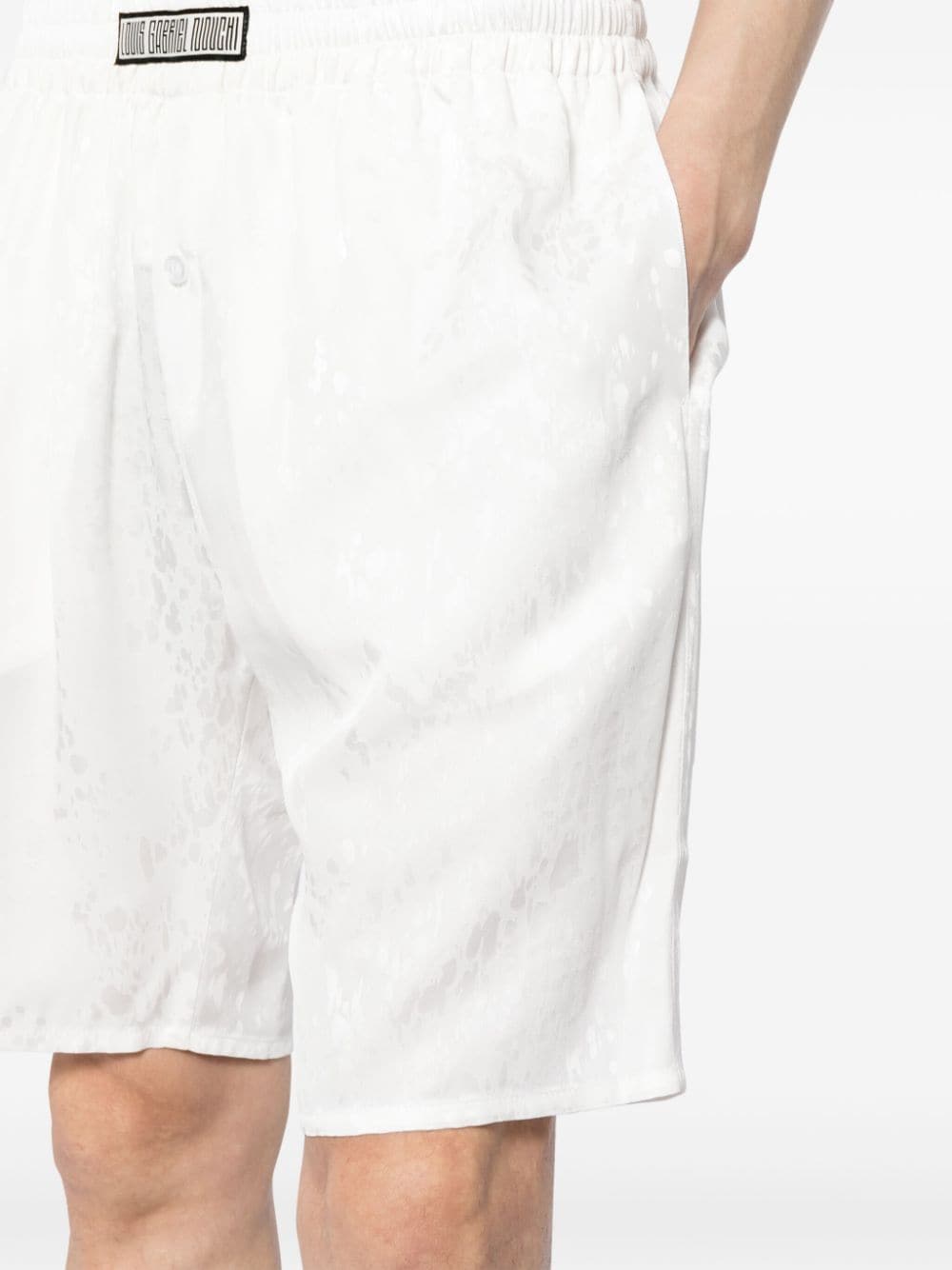 Shop Lgn Louis Gabriel Nouchi Patterned-jacquard Shorts In White