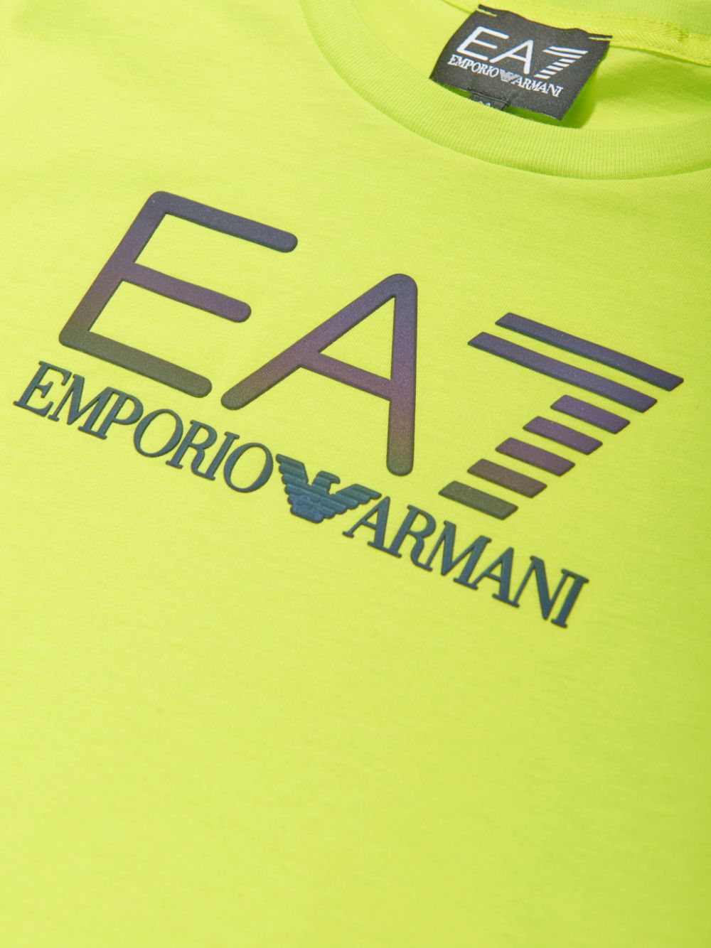 Emporio Armani Kids Katoenen T-shirt met logoprint Groen
