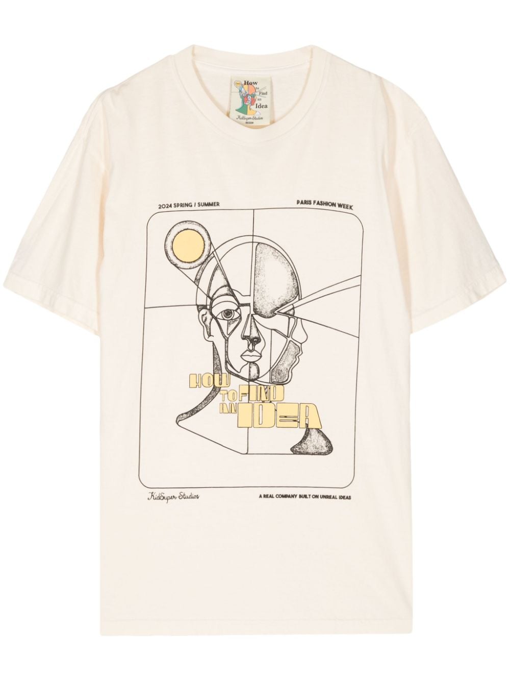 Kidsuper Mens Cream Idea Graphic-print Cotton-jersey T-shirt