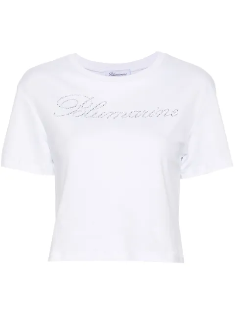 Blumarine rhinestone embellished cotton T-shirt