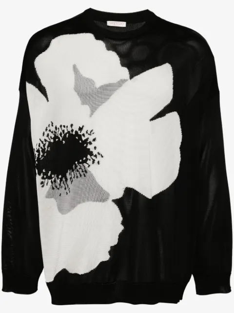 Valentino Garavani Flower-print cotton-jersey sweatshirt