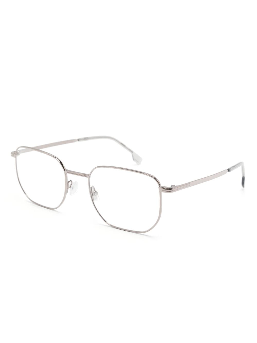 Shop Hugo Boss Geometric-frame Glasses In Silber