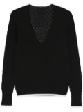 SAPIO V-neck open knit jumper - Black