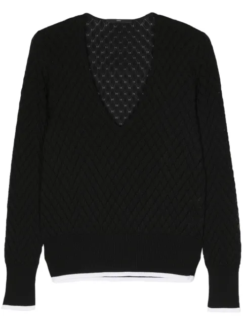 SAPIO V-neck open knit jumper