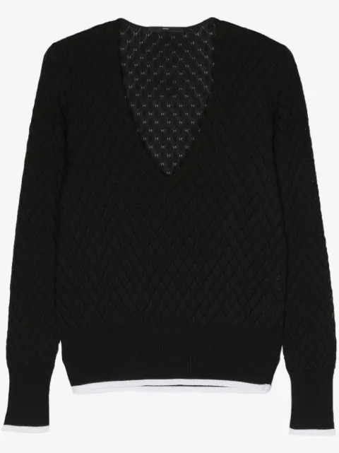 SAPIO V-neck open knit jumper