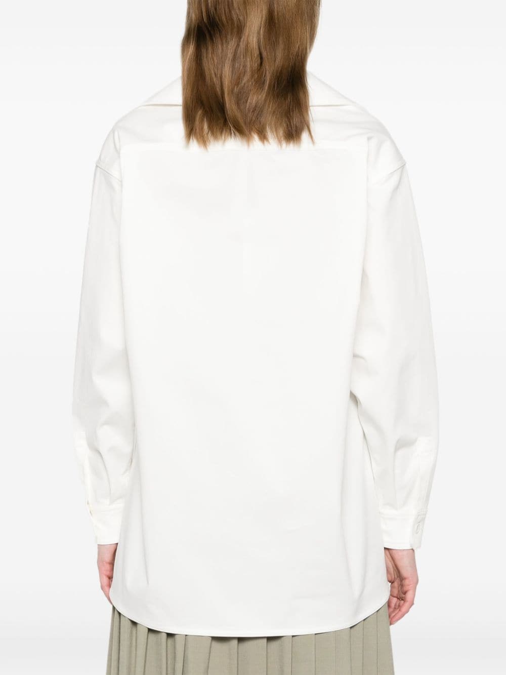 Shop Max Mara Long-sleeves Cotton Shirt In White
