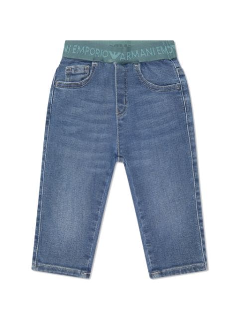 logo-waistband straight-leg jeans