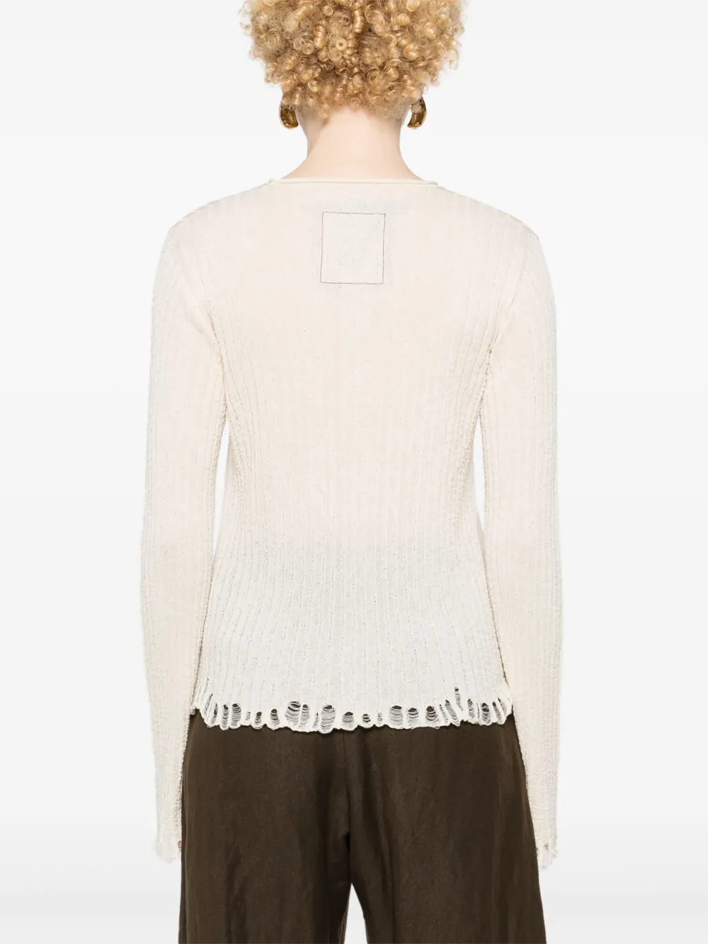 Shop Uma Wang Distressed-efffect Jumper In Neutrals