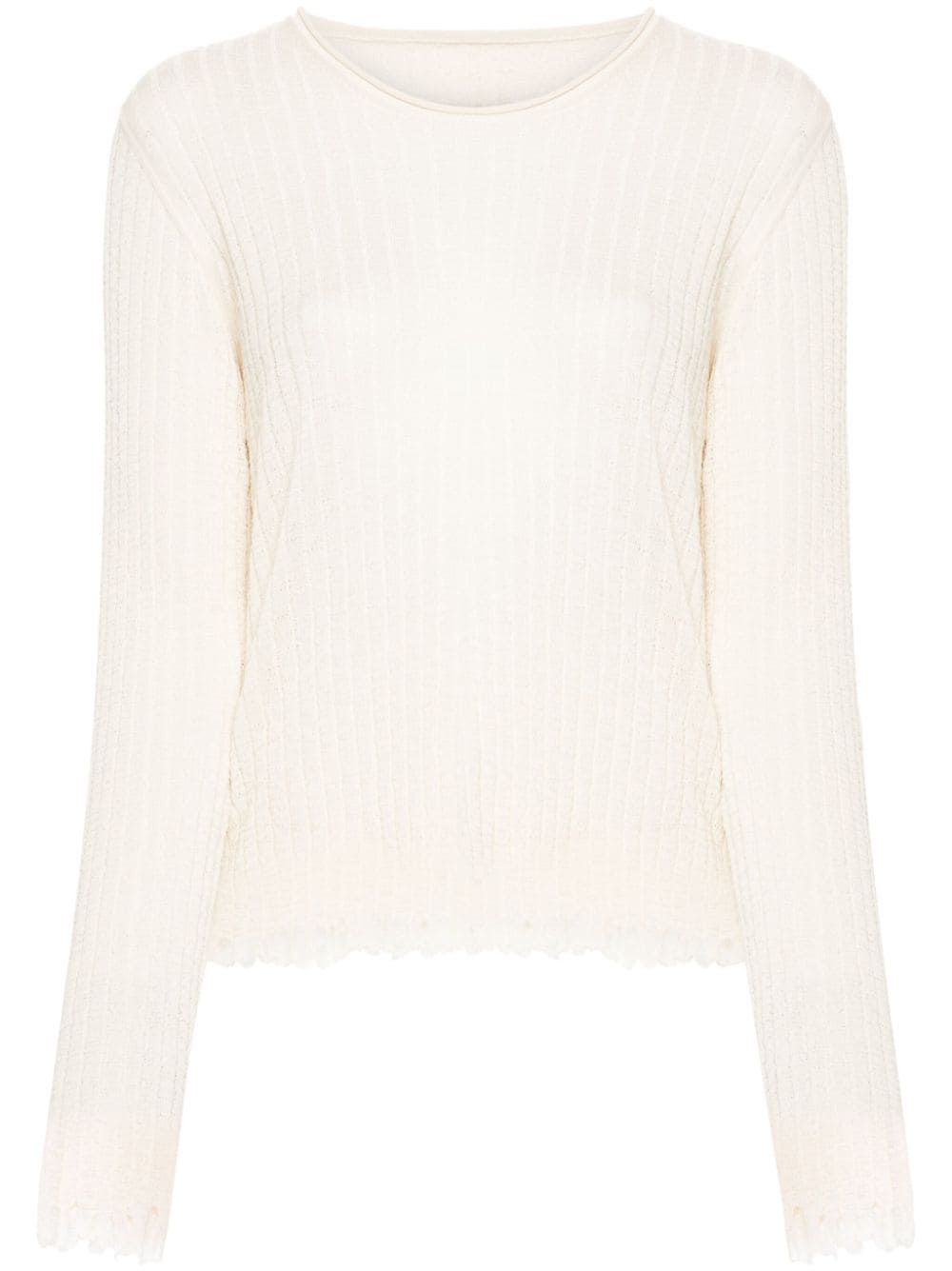 Shop Uma Wang Distressed-efffect Jumper In Neutrals