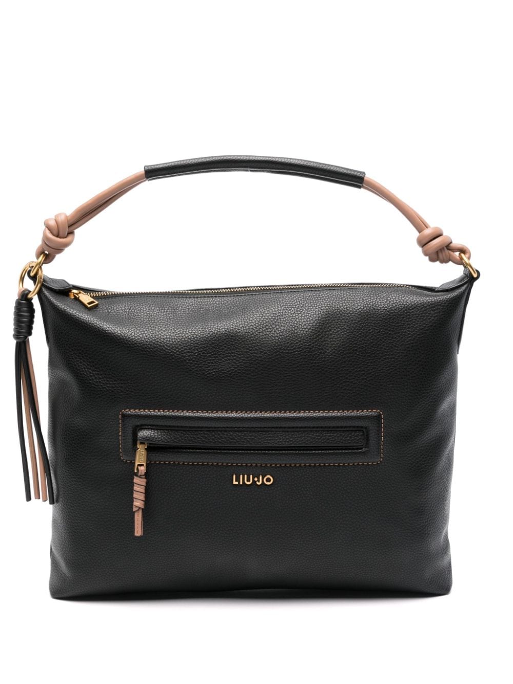 Liu •jo Logo-lettering Shoulder Bag In 黑色
