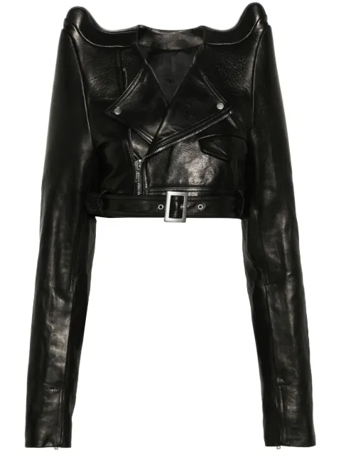 Rick Owens Tec Micro cropped biker jacket