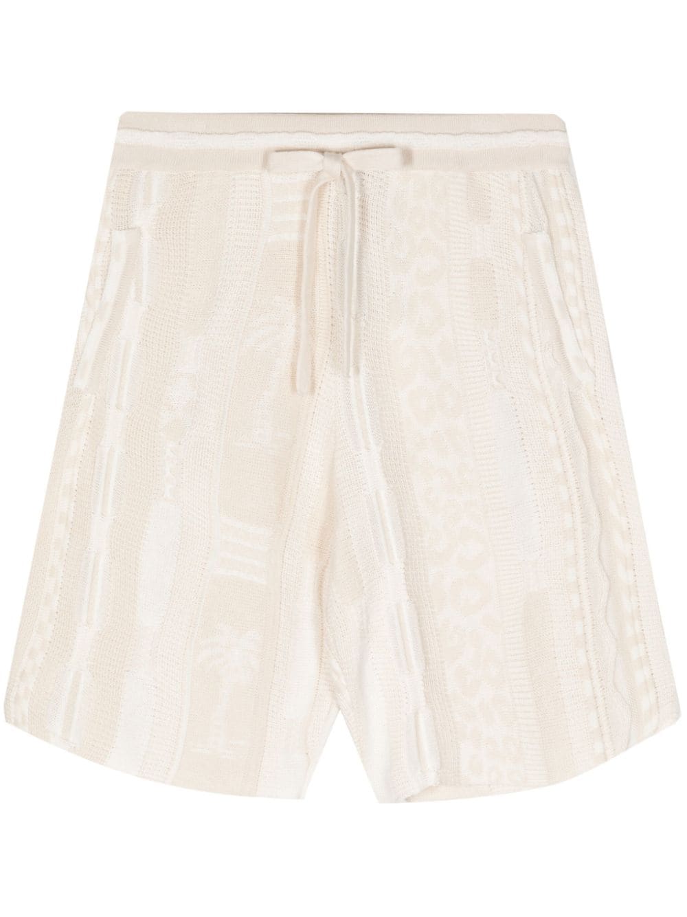 Laneus textured-finish cotton shorts Beige