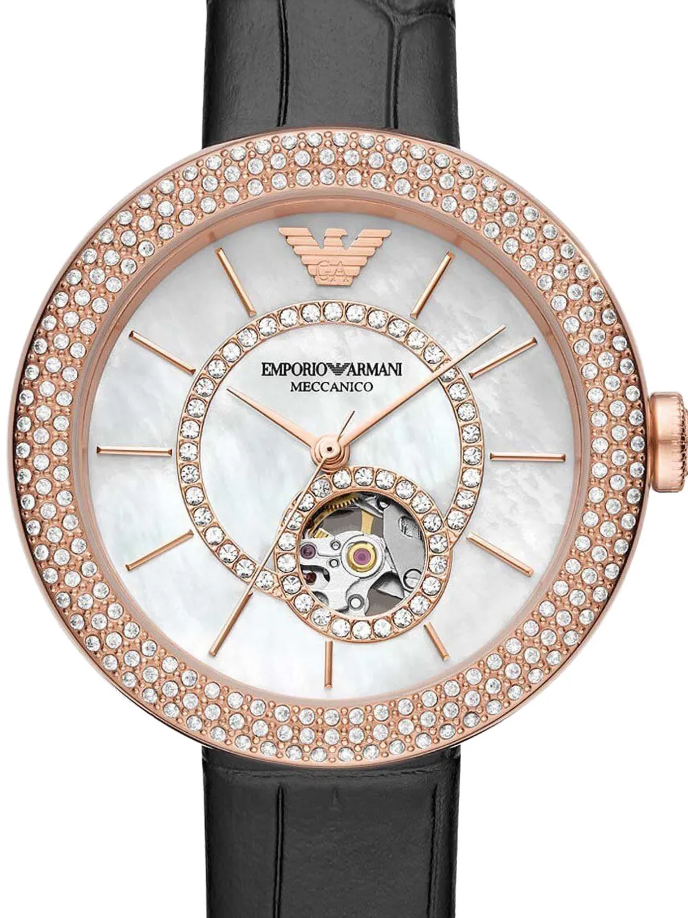 Emporio Armani Verfraaid met kristallen - Wit