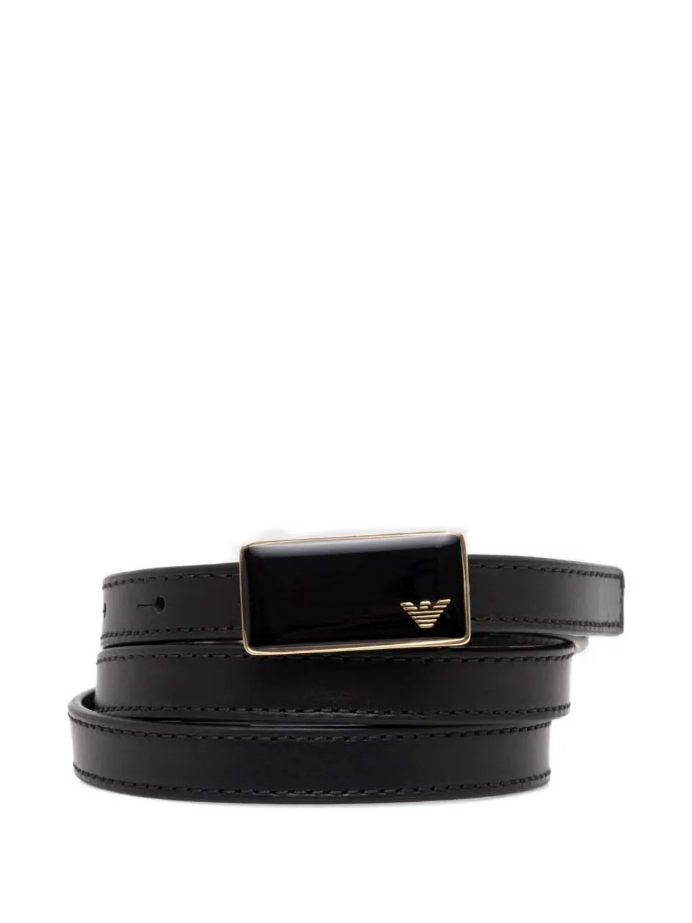 Emporio Armani logo plaque belt | Black | Image 1