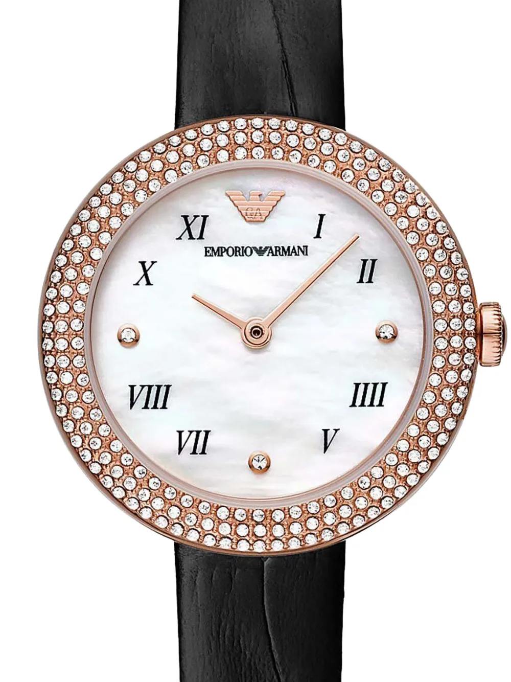 Emporio Armani Verfraaid met kristallen - Wit