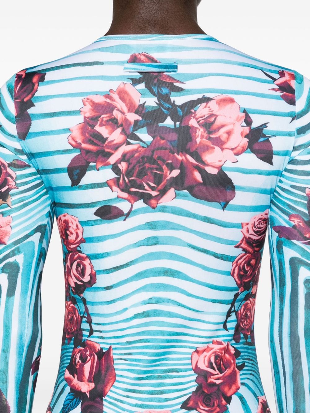 Shop Jean Paul Gaultier Flower Body Morphing Midi Dress In Blue