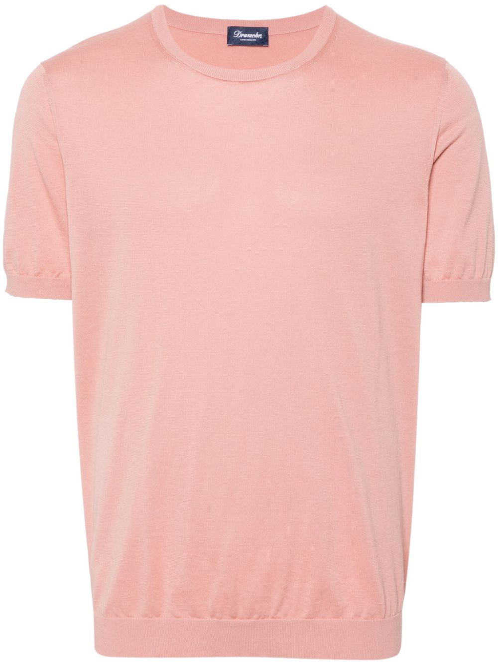 Drumohr Short-sleeves Fine-knit Jumper In Pink