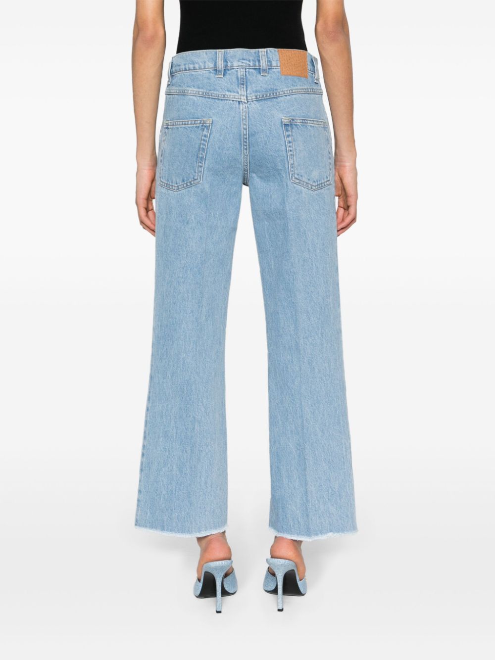 Shop Magda Butrym Mid-rise Flared Jeans In Blue