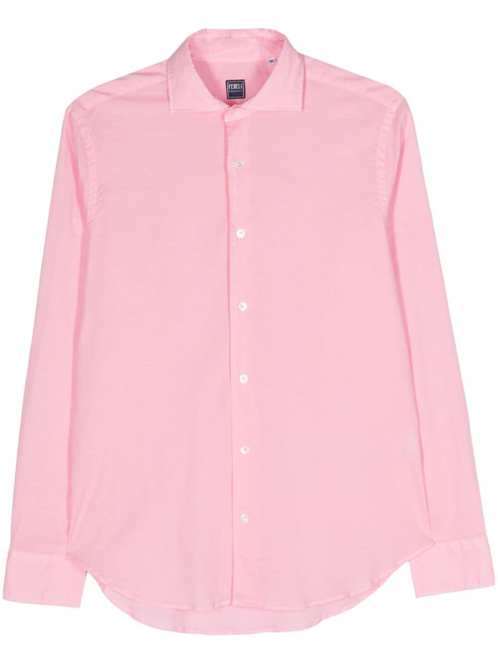 Fedeli Long-sleeve Poplin Shirt In Pink