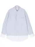 Feng Chen Wang logo-embroidered patchwork shirt - Blue
